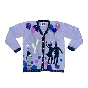 Storybook Knits Sweater Women's Small Cardigan Party Drinking Cocktail Scene